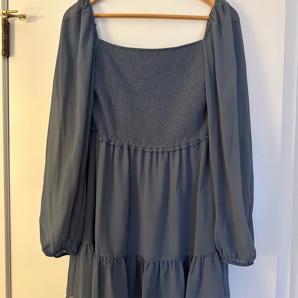 Blue Smocked Aritzia Dress